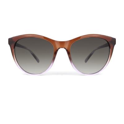 P10690 gradient amber-brown to clear/lavender cat eye pc/tr90 sunglasses