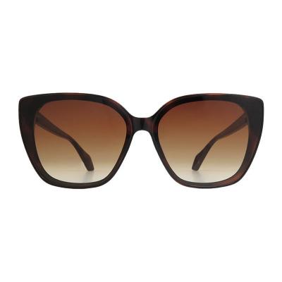 H10463 tortoiseshell (dark brown / amber marbled) butterfly mixed-material sunglasses