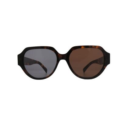 A11068 tortoise geometric acetate sunglasses