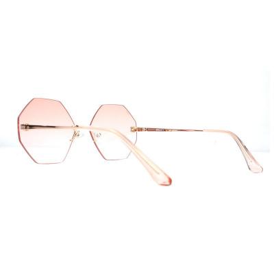 M10946 rose gold geometric metal sunglasses
