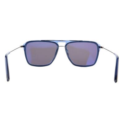 M10954 blue with silver metal accents aviator metal sunglasses
