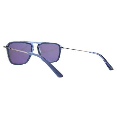 M10954 blue with silver metal accents aviator metal sunglasses