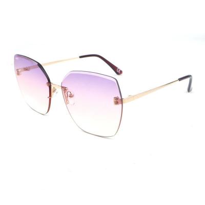M10943 rose gold geometric metal sunglasses