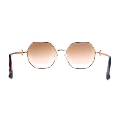 M10941 rose gold geometric metal sunglasses
