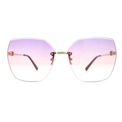 M10943 rose gold geometric metal sunglasses