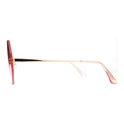 M10946 rose gold geometric metal sunglasses