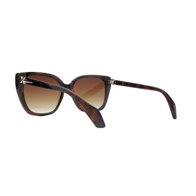 H10463 tortoiseshell (dark brown / amber marbled) butterfly mixed-material sunglasses