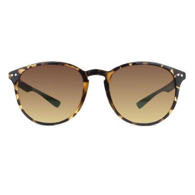 P10685 tortoiseshell (amber/brown/black marbled) round pc/tr90 sunglasses
