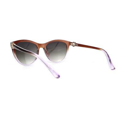 P10690 gradient amber-brown to clear/lavender cat eye pc/tr90 sunglasses