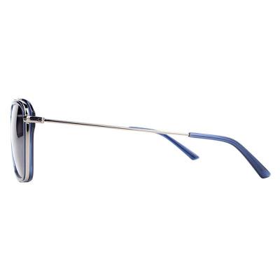 M10954 blue with silver metal accents aviator metal sunglasses