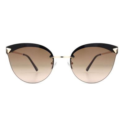M10945 black cat eye metal sunglasses