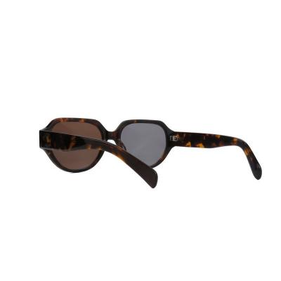 A11068 tortoise geometric acetate sunglasses