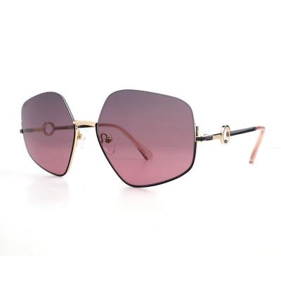 M10944 gold geometric metal sunglasses