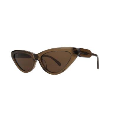 A11077 crystal brown cat eye acetate sunglasses