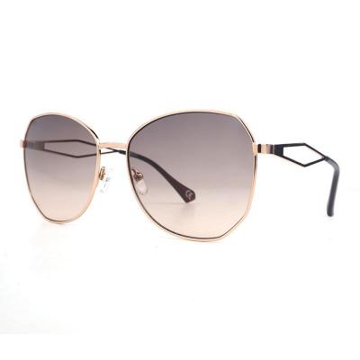 M10942 rose gold geometric metal sunglasses