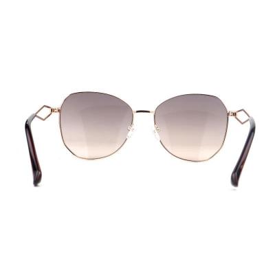 M10942 rose gold geometric metal sunglasses