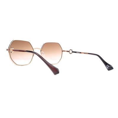 M10941 rose gold geometric metal sunglasses