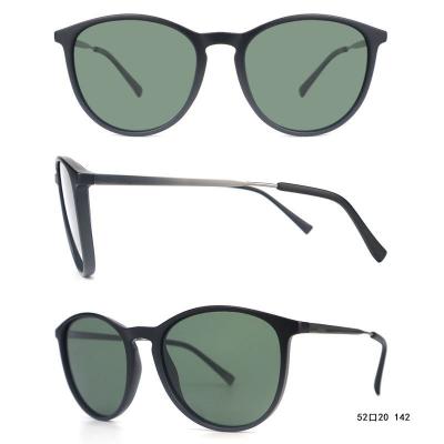 H85115 black round mixed-material sunglasses