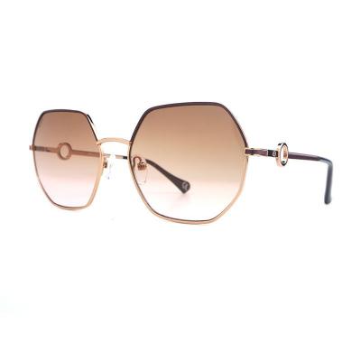 M10941 rose gold geometric metal sunglasses