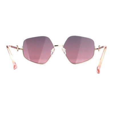 M10944 gold geometric metal sunglasses