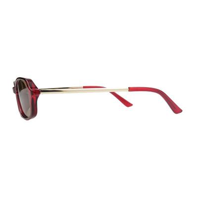 H10465 red oval mixed-material sunglasses