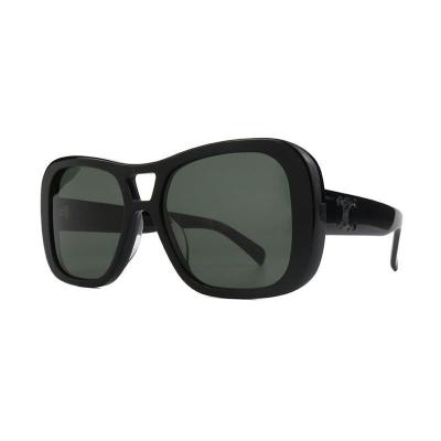 A11075 black square acetate sunglasses