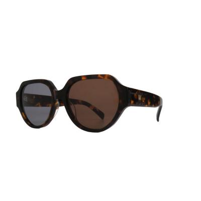 A11068 tortoise geometric acetate sunglasses