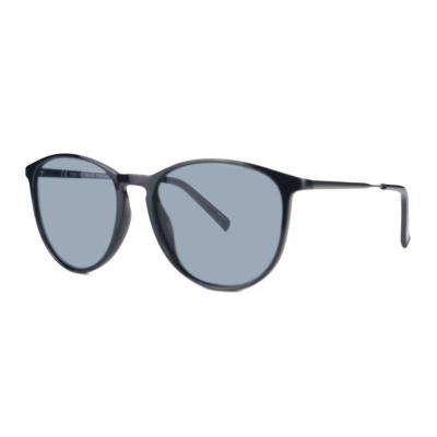 H85115 black round mixed-material sunglasses