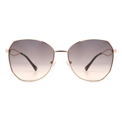 M10942 rose gold geometric metal sunglasses