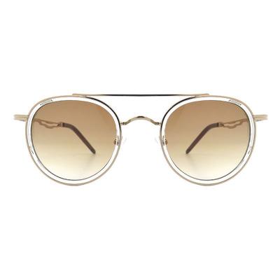 M10971 gold round metal sunglasses