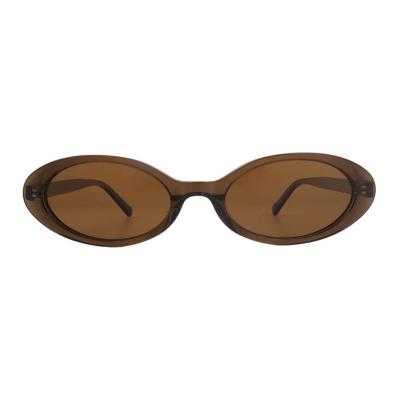 A11093 crystal brown oval acetate sunglasses