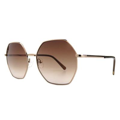M10965 gold geometric metal sunglasses