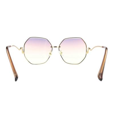 M10973 gold geometric metal sunglasses