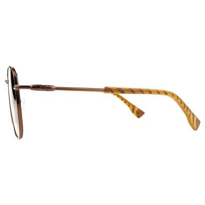 M10966 brown round metal sunglasses