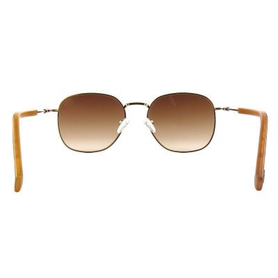 M10966 brown round metal sunglasses