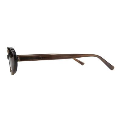A11093 crystal brown oval acetate sunglasses