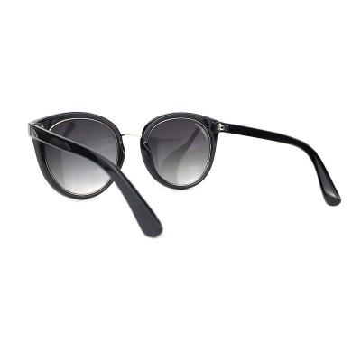 P10695 black round pc/tr90 sunglasses