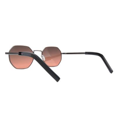 M10962 black geometric metal sunglasses