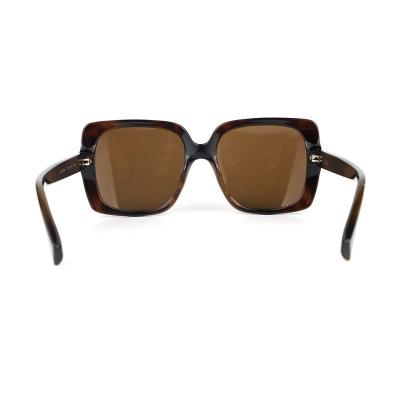 P10696 tortoiseshell / havana brown square pc/tr90 sunglasses