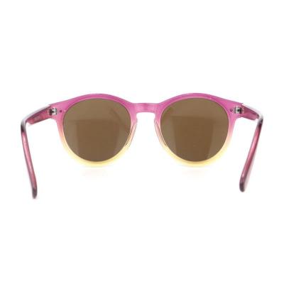P10705 pink to yellow gradient round pc/tr90 sunglasses