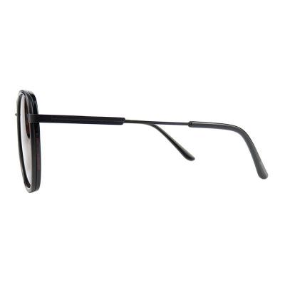 M10968 black round metal sunglasses