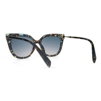 P10711 multi-color tortoiseshell (blue havana) cat eye pc/tr90 sunglasses