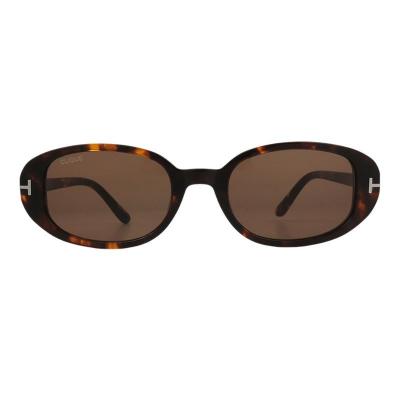 A11086 black oval acetate sunglasses