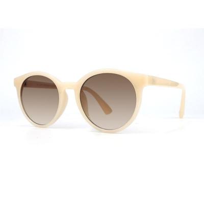 P10702 cream/off-white/ivory round pc/tr90 sunglasses