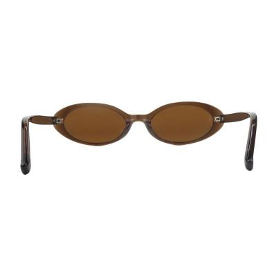 A11093 crystal brown oval acetate sunglasses