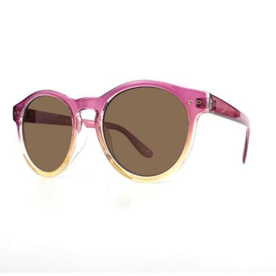 P10705 pink to yellow gradient round pc/tr90 sunglasses