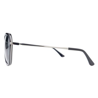 M10959 black geometric metal sunglasses