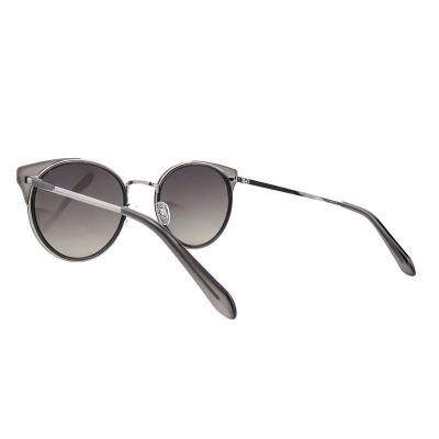 M10972 black round metal sunglasses