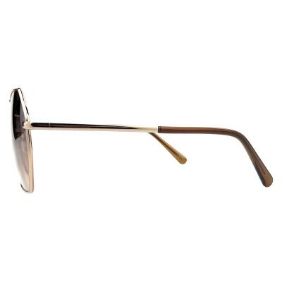 M10965 gold geometric metal sunglasses