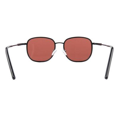 M10968 black round metal sunglasses